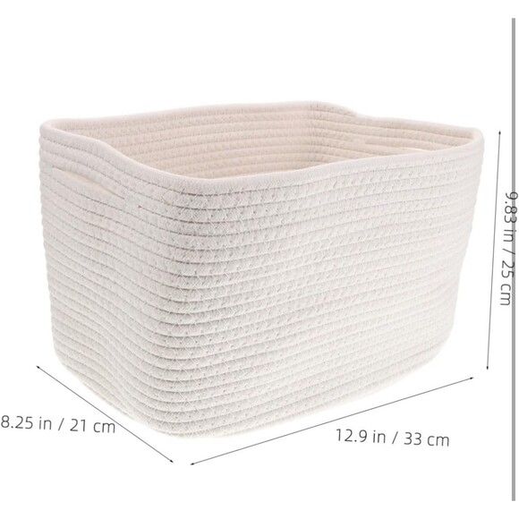 Cotton Rope Baskets for Shelves Storage, Cube Shelf Closet Storage Bins Set of 2 - Picture 2 of 7